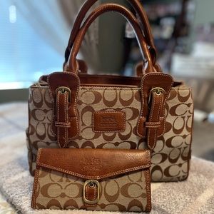 Coach vintage satchel bag and matching wallet